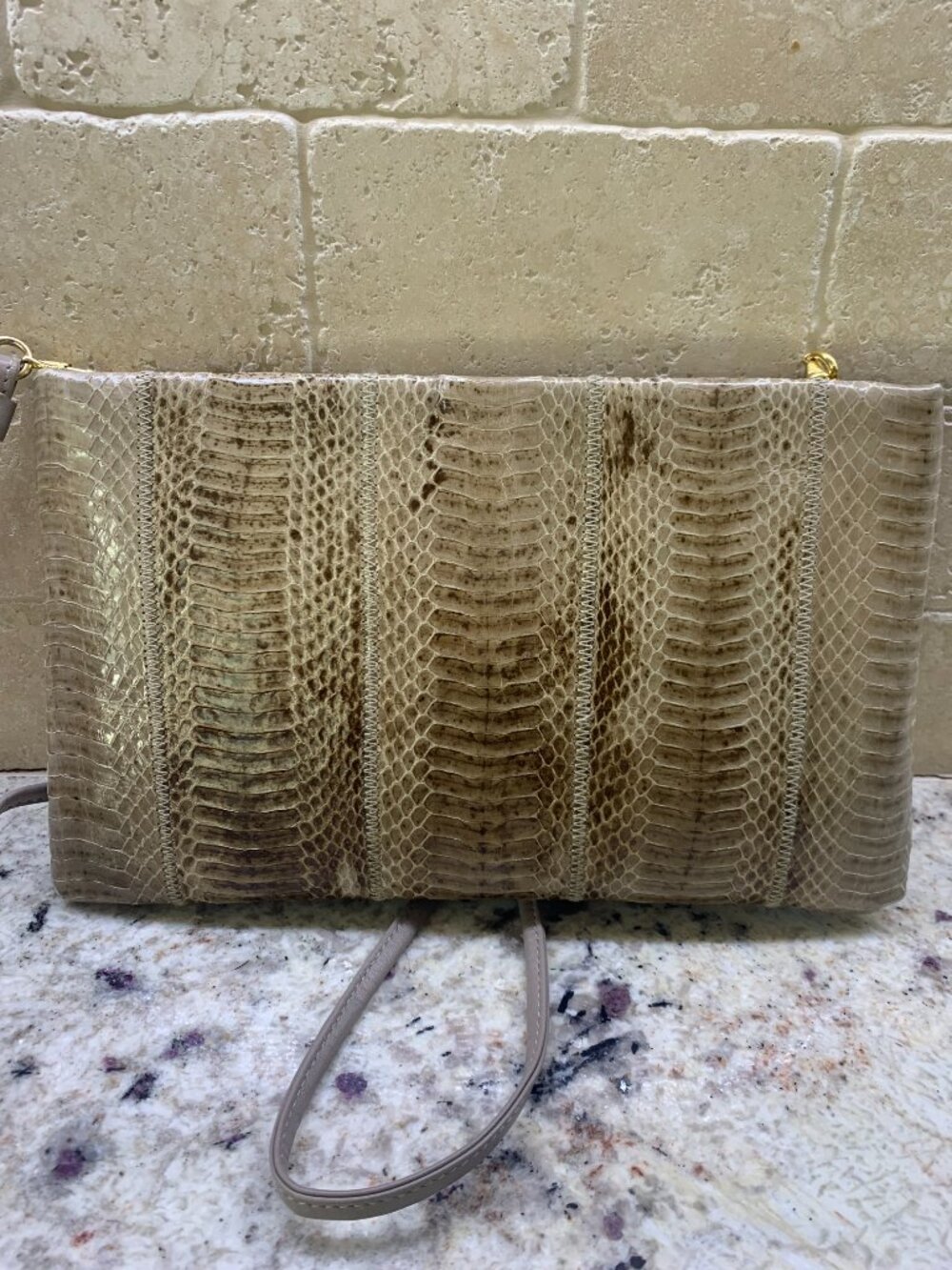 Snakeskin Clutch Removeable Crossbody Strap Giani Bernini